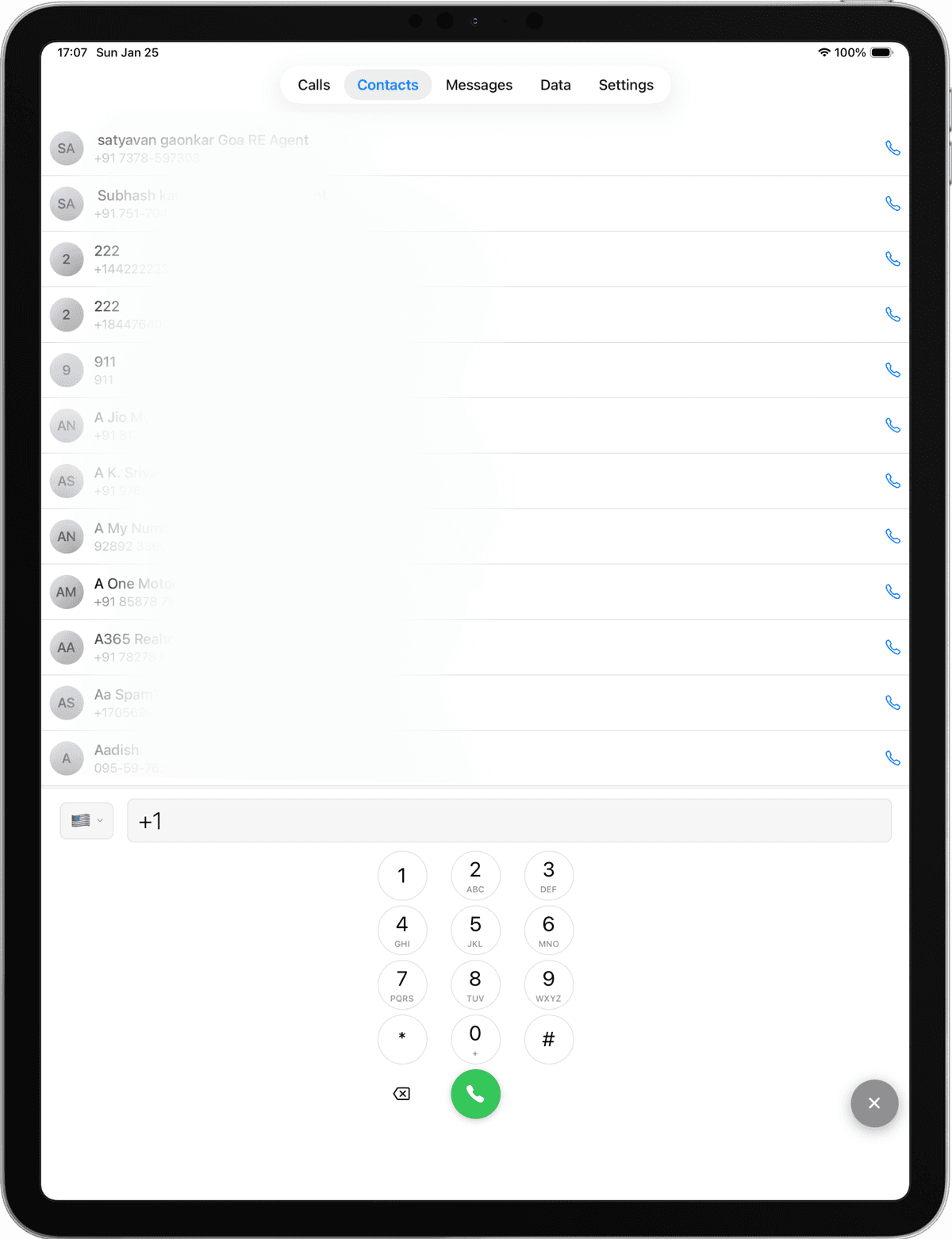 DialAnyone on iPad