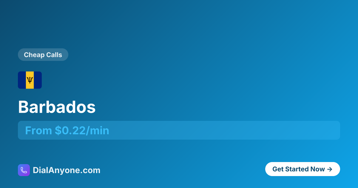 How to Call Barbados 🇧🇧 (+1246) - Call Now from $0.38/min | DialAnyone