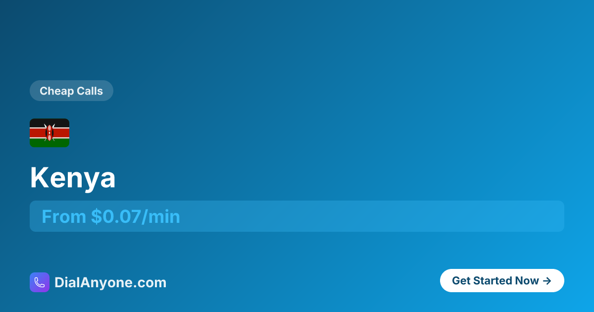 How to Call Kenya 🇰🇪 (+254) - Call Now from $0.11/min | DialAnyone