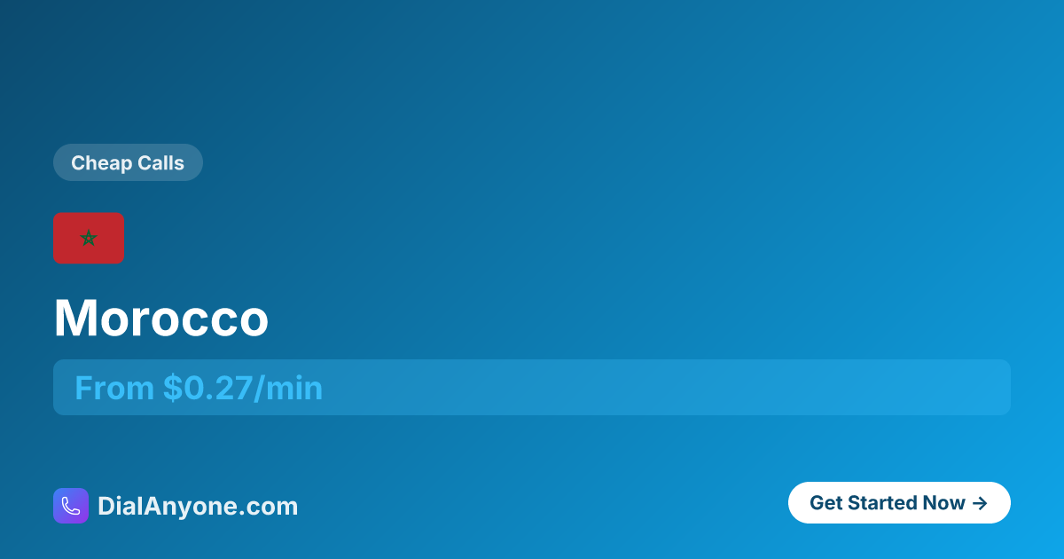 How to Call Morocco 🇲🇦 (+212) - Call Now from $0.45/min | DialAnyone