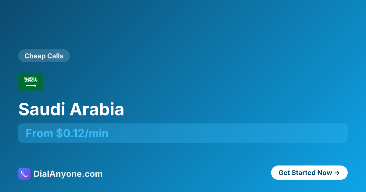 How to Call Saudi Arabia 🇸🇦 (+966) - Call Now from $0.24/min | DialAnyone