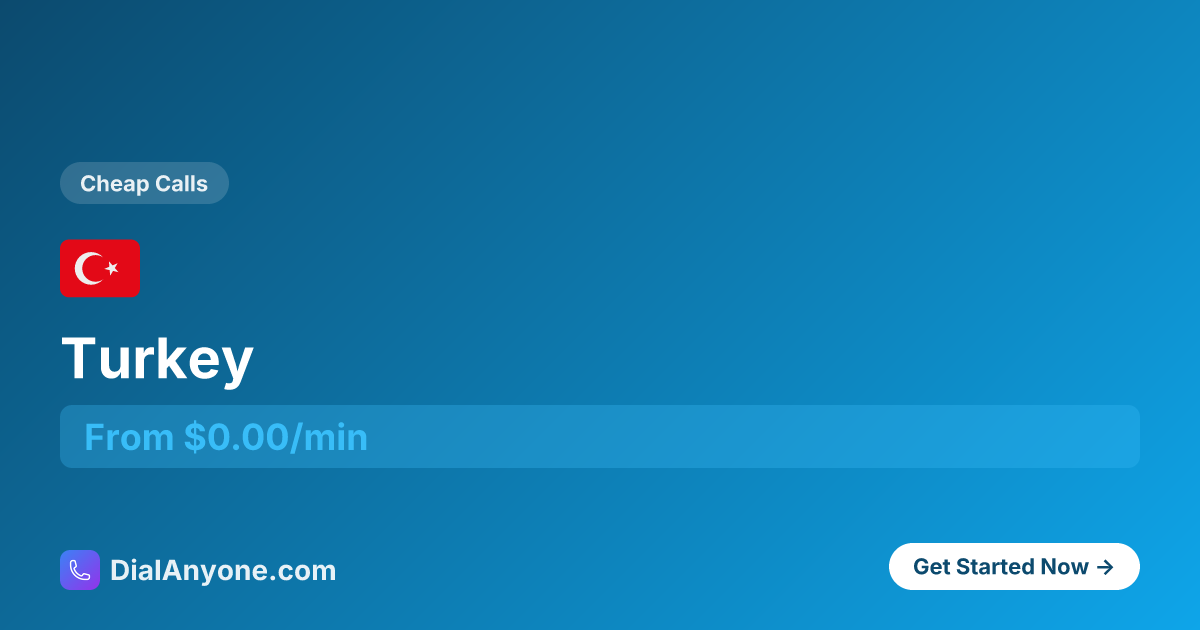 How to Call Turkey 🇹🇷 (+90) - Call Now from $0.07/min | DialAnyone