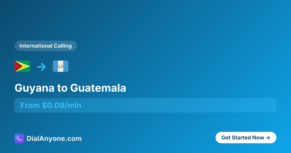 Call Guatemala from Guyana - Cheapest Way from $0.15/min | 2025 ...