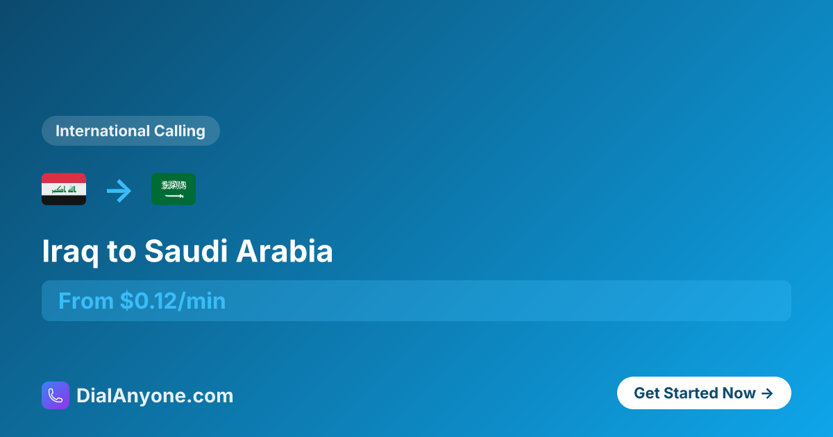 Call Saudi Arabia from Iraq - Cheapest Way from $0.20/min | 2025 ...