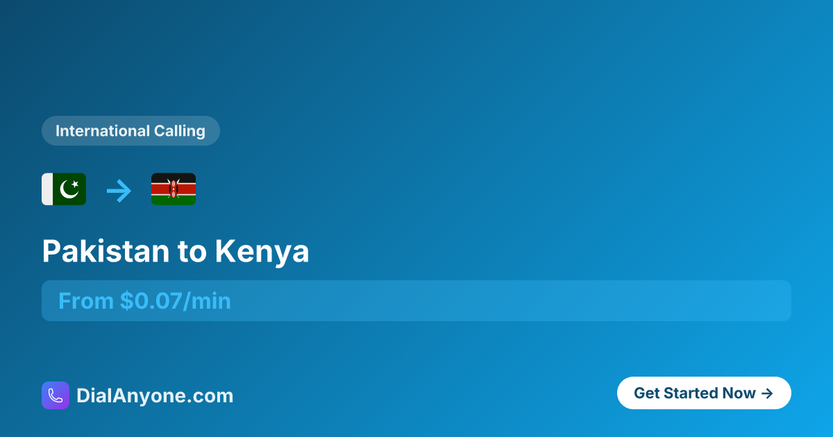 Call Kenya from Pakistan - Cheapest Way from $0.11/min | 2025 | DialAnyone