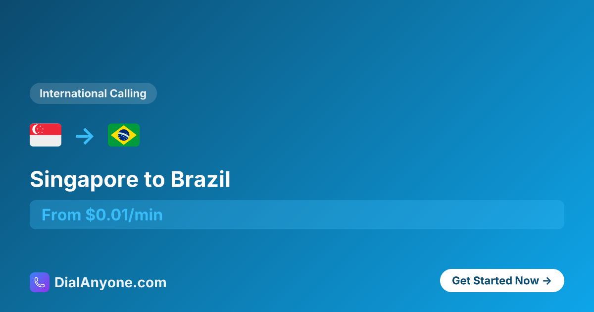 Call Brazil from Singapore - Cheapest Way from $0.01/min | 2025 ...