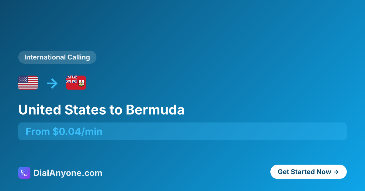 Call Bermuda from United States - Cheapest Way from $0.06/min | 2025 ...