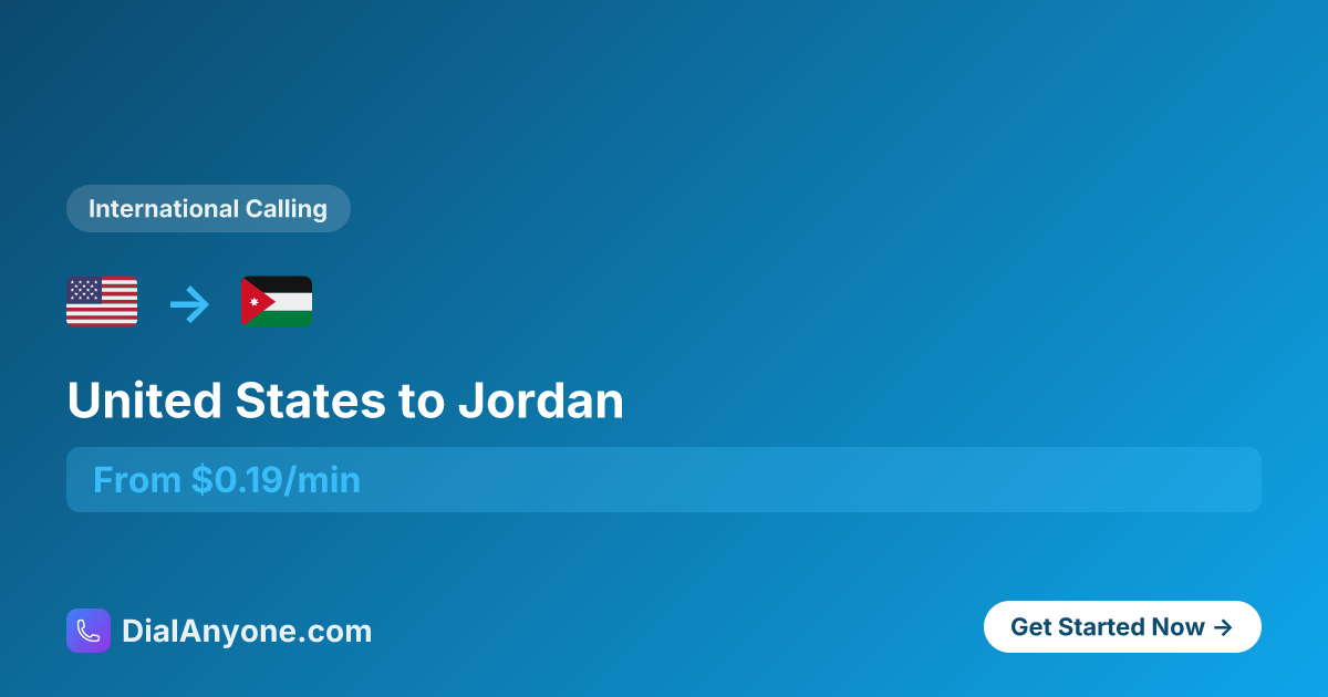 Call Jordan from United States - Cheapest Way from $0.32/min | 2025 ...