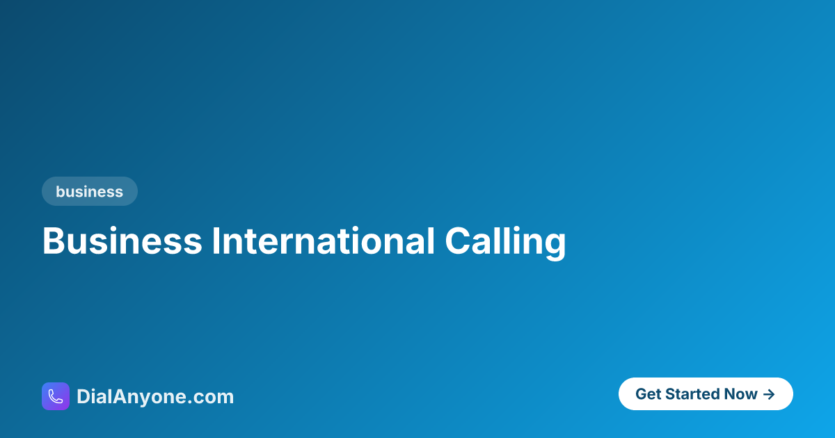 Business International Calling - Best Solution for Small businesses ...